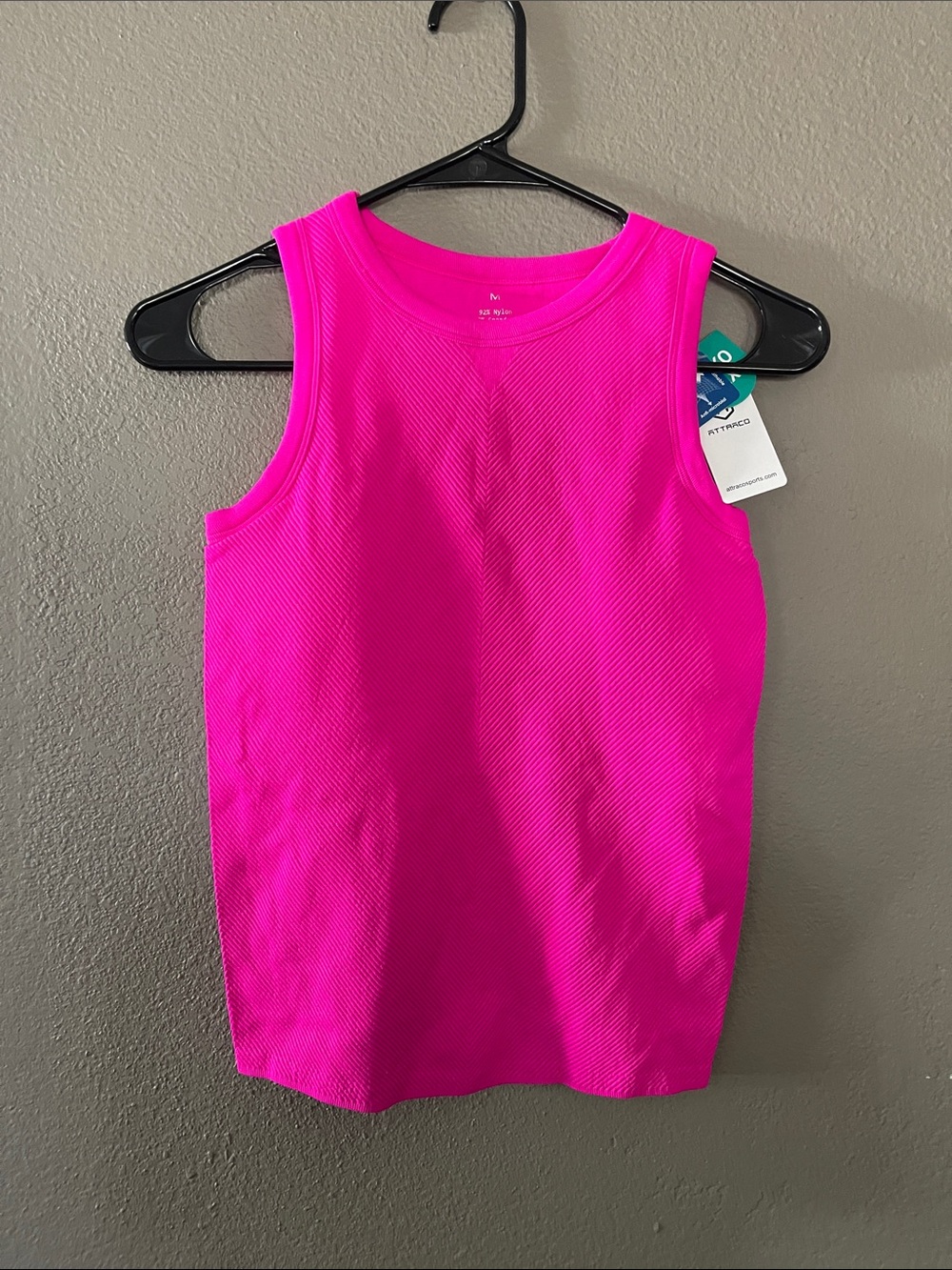 Attraco Bright Pink Ribbed Tank Top